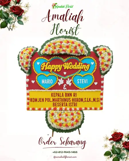 Papan Bunga Pernikahan Bunga Tanjung